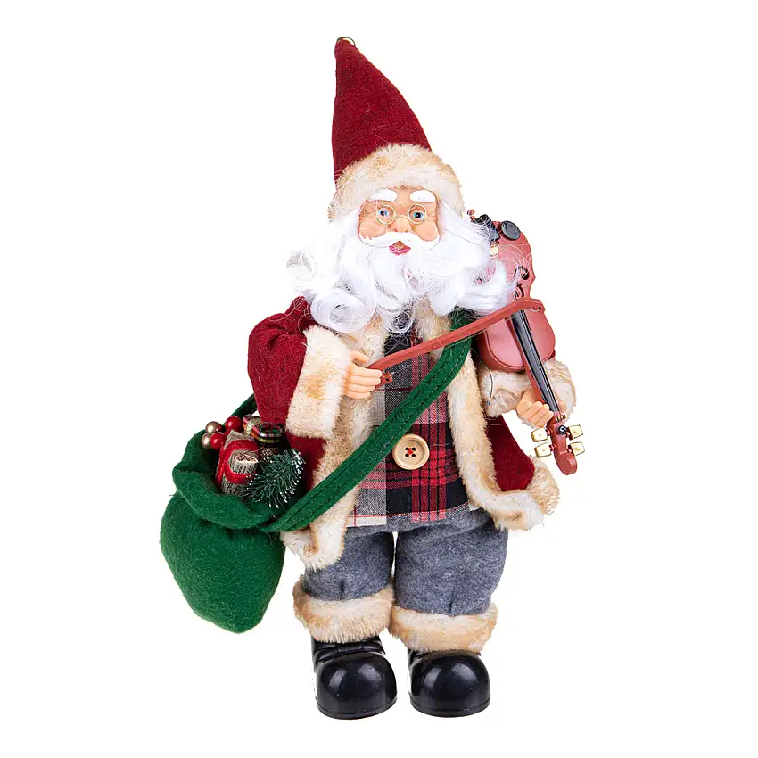 Babbo natale violino e con musica e movimento • 33 cm