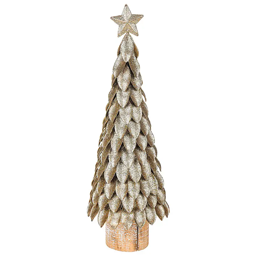 Abete in metallo con glitter • 40 cm