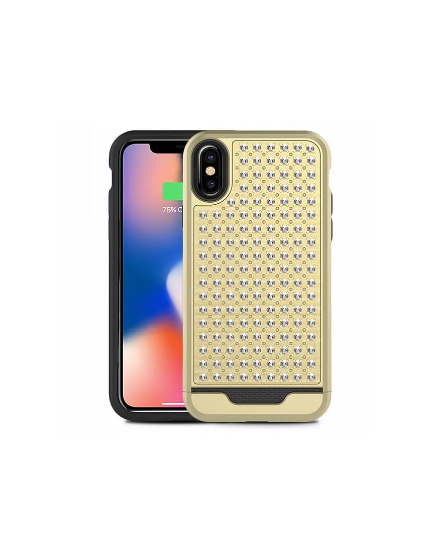 Zizo Star Diamond Hybrid Cover for iPhone X (Gold/Black)