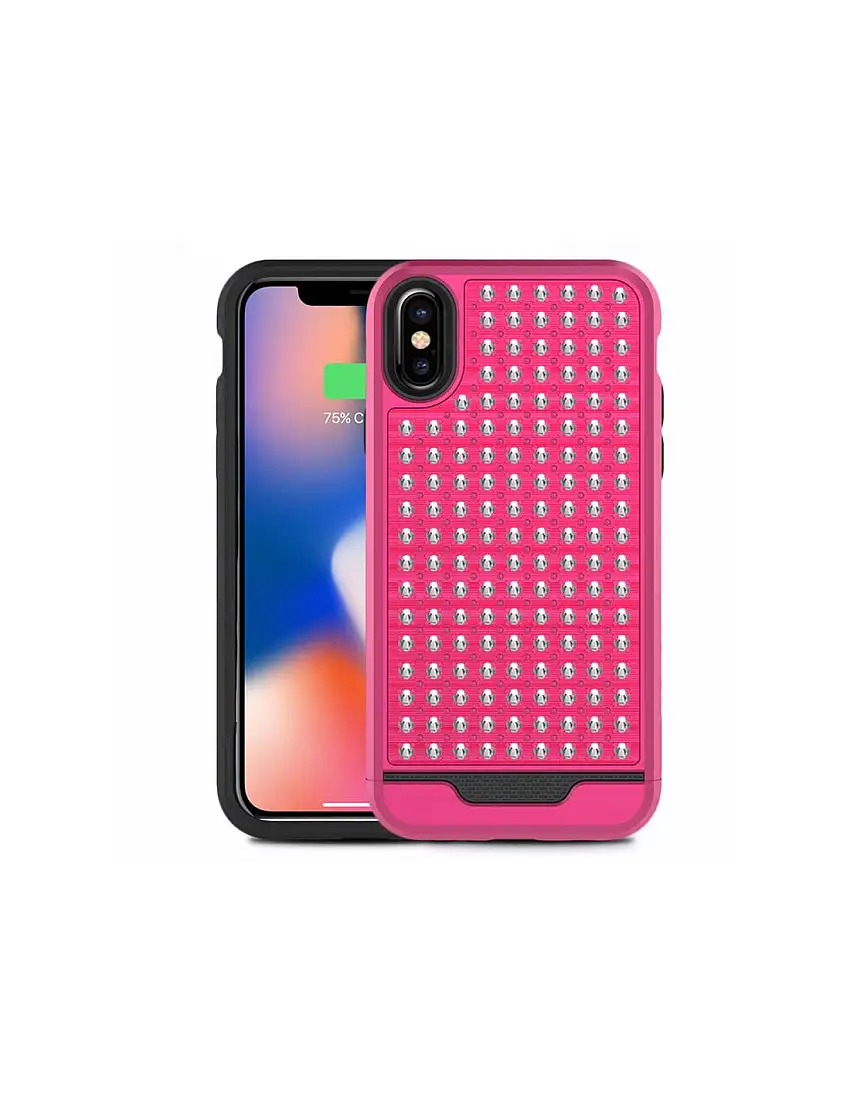 Zizo Star Diamond Hybrid Cover for iPhone X (Pink/Black)
